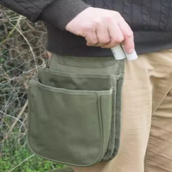 Double Pocket shotgun shooting Cartridge Pouch WITH 54" BELT choose blue/green