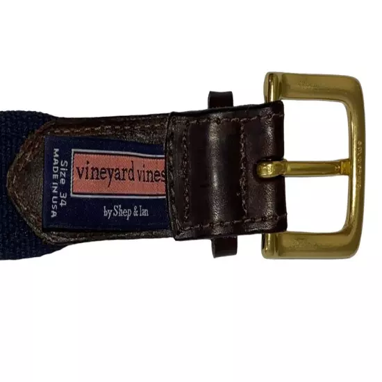 Vineyard Vines Sz 34 American Flags Canvas Club Belt