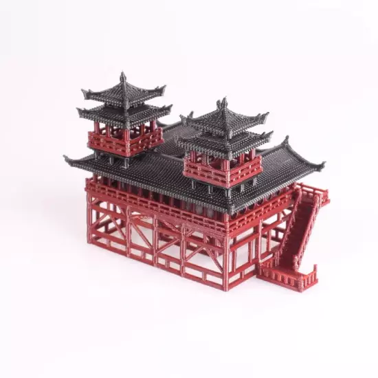 Chinese Ancient Building Pavilion Model Plastics Aquarium Bonsai Toys