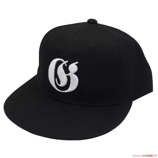 GAN CRAFT Old English Snapback Cap #04 Black/Red Logo.