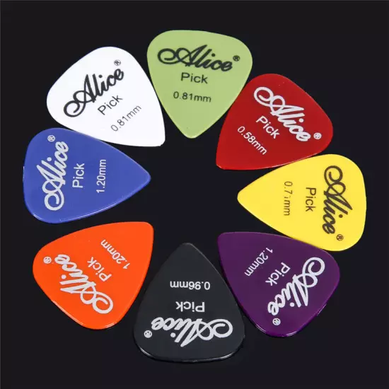 100 x Guitar Picks Acoustic Electric Plectrums 0.58/0.71/0.81/0.96/1.2/1.5 W Box