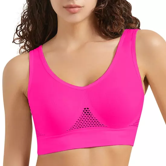 Womens Sports Bra Seamless Wirefree Breathable Yoga Bra Comfort Sleep Bra