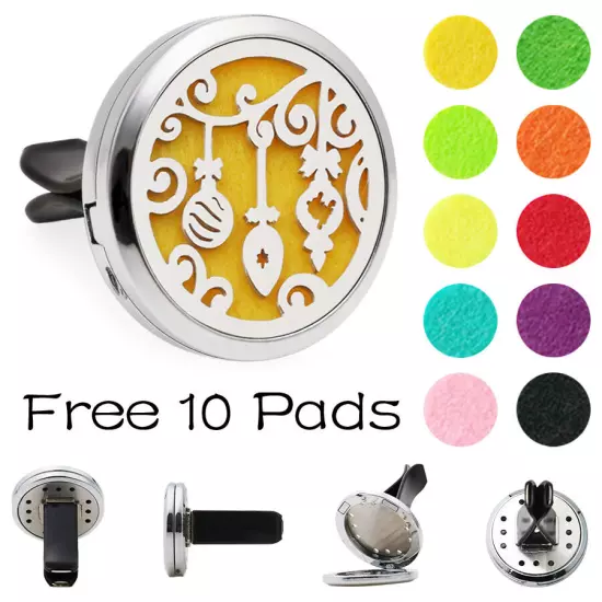 Car Diffuser Vent Clip Air Freshener Essential Oil Aroma diffuser Locket 10Pads 