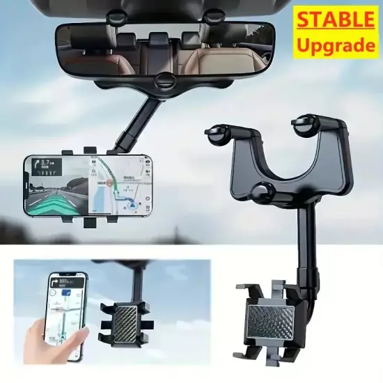 360 Car Phone Holder Rearview Mirror Mount Car Bracket Navigation GPS Stand Fold