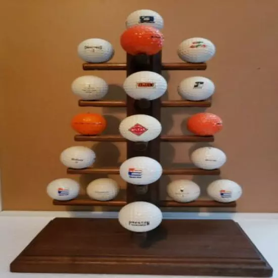 Unique Handcrafted Golf Ball Tree. Vintage Advertisement Golf Balls.