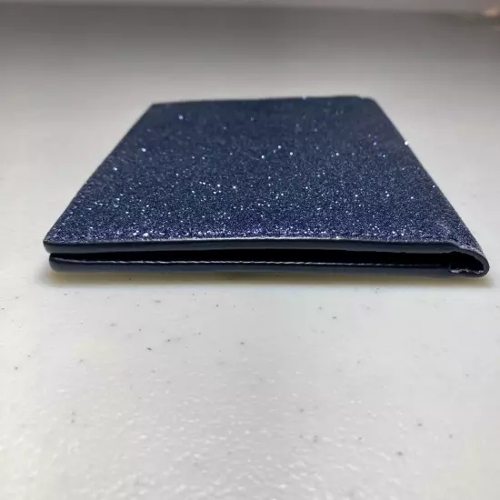 NEW COACH Blue Silver Star Celestial Glitter Passport Case Holder 5.5 “ X 4.25”