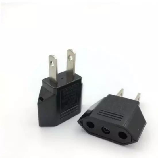 EU Euro Europe to US USA Power Jack Wall Plug Converter Travel Adapter Adap.go