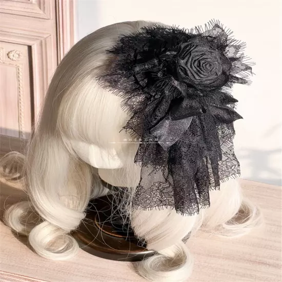 Victorian Women Lace Floral Mini Top Hat Fascinator Classic Lolita Headpiece