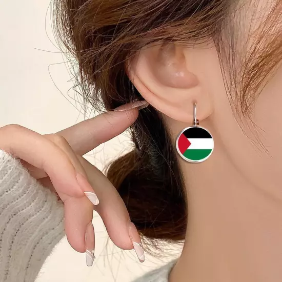 Palestine Flag Earrings Jewellery Pendant Earrings Palestinian 2024 Z4X3