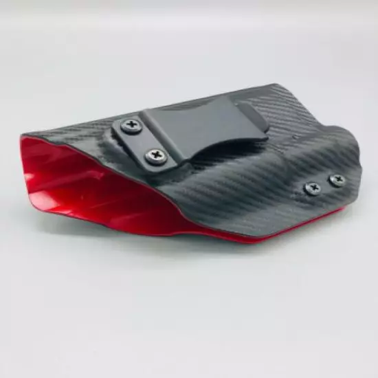 Fits a Glock 41 w/ TLR1 Light - Black Carbon Fiber & Red Kydex IWB Holster USA