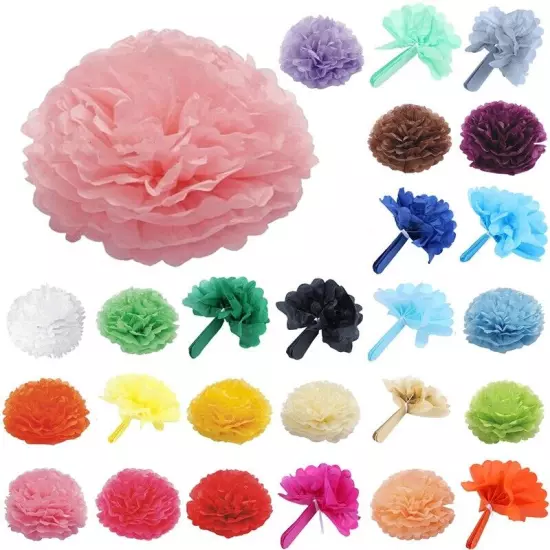 30pcs 4" 6" 8"(10cm 15cm 20cm) Tissue Pompoms Flower Balls Wedding Pom7272