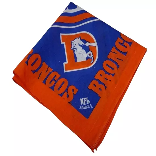 Denver Broncos NFL Vintage Bandana Classic VINTAGE Logo 100% Cotton MADE IN USA.