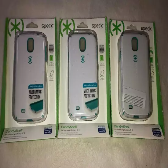 SPECK CANDYSHELL CASE FOR SAMSUNG GALAXY S4 WHITE & SEA BLUE Lot Of 3