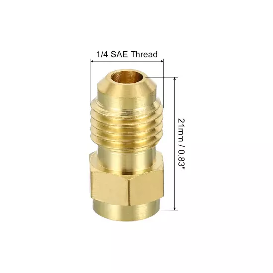 1/4 SAE Male Thread Brass Flare Tube Fitting 4 Pack Pipe Adapter Connector