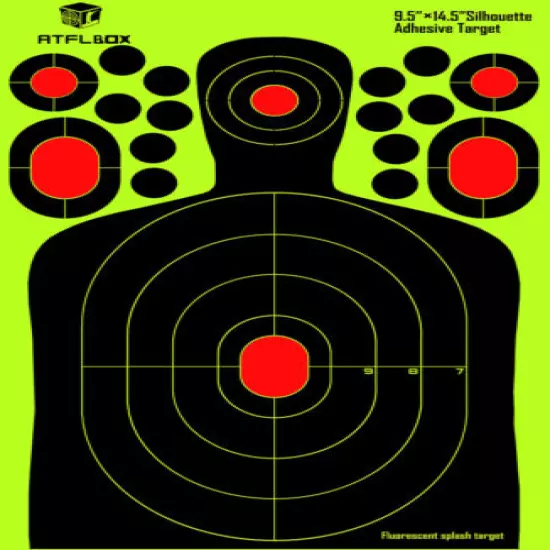 Shooting Range Paper Target Splatter and Self Adhesive 9.5''*14.5'' QTY 25Pcs