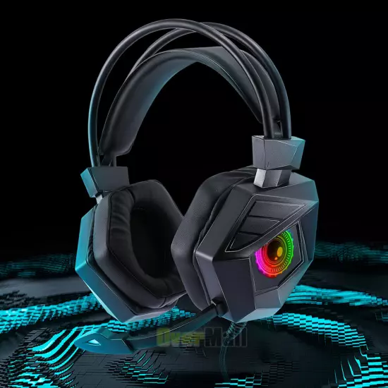 3.5mm Gamer Gaming Headset Surround Sound with Noise Canceling Mic LED RGB Light