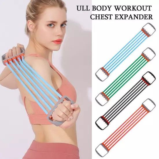 Full Body Workout Set - Chest Expander with 5 Removable Resistance Bands Z6S8