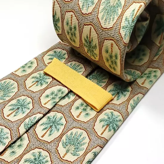 TOMMY BAHAMA Handmade 100% Silk Tie Men's Green Blue Beige Palm Tree Necktie NEW