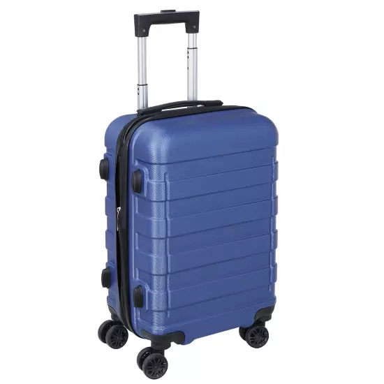 Travel Suitcase 21" Carry On Luggage Hardside Expandable Spinner with Wheel Blue