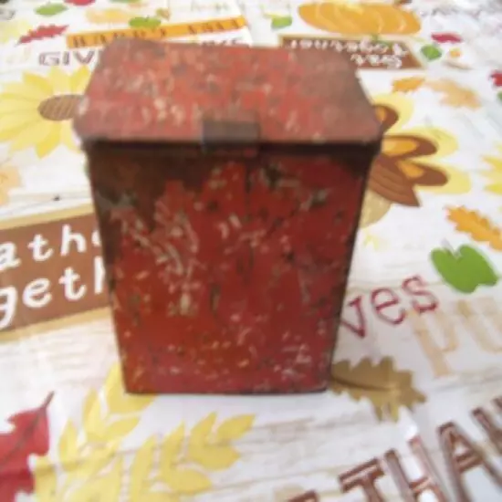 Vintage Unmarked Dynamite Red Metal Blasting Cap Box LOOK!