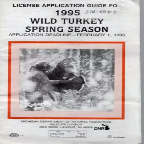 6X MICHIGAN DNR WILD TURKEY HUNTER LICENSE GUIDES DIGESTS DEER-BEAR-TURKEY-PATCH