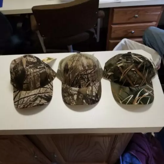 Muddy Water Blank Camo Strapback Hat Lot of 3, Duck Hunting, New with tags