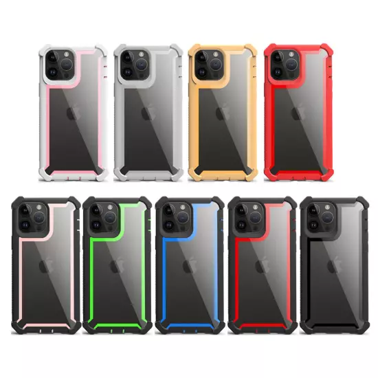 For iPhone 16 Pro Max 15 14 Transparent Shockproof Slim Rugged Clear Phone Case