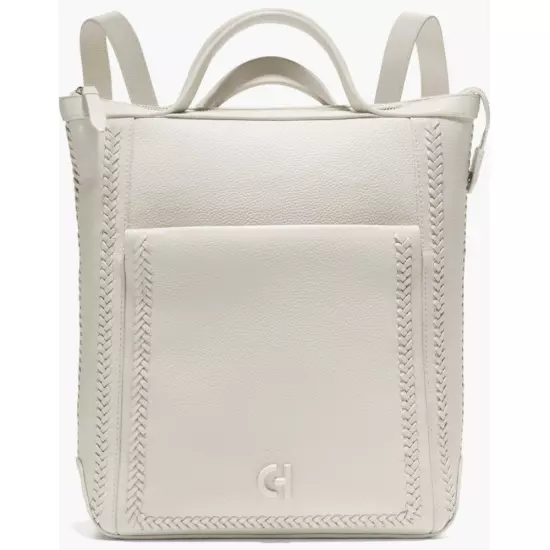 Cole Haan Small Grand Ambition Leather Convertible Backpack Bag Ivory White NWT