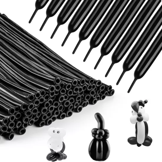 100 Black Long Latex Balloons art twisting animal modeling party decor artist