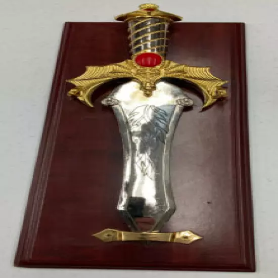 Beautiful Gold and Silver Accented Dagger with Wall Plaque 