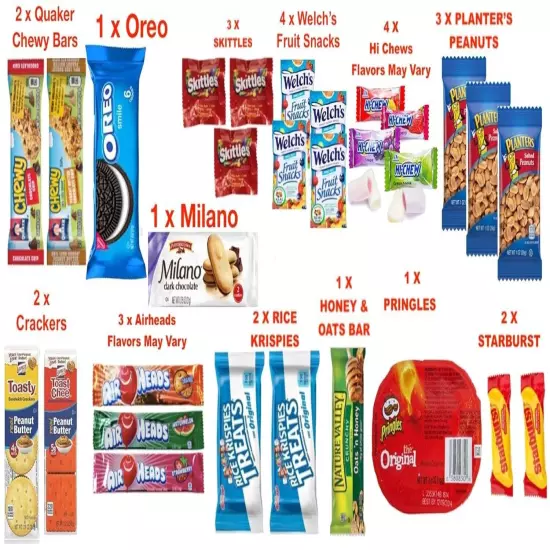 Delicious 40 Count Snack Gift Box - Chips, Cookies, and More for All Occasions