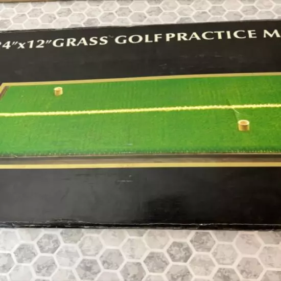 Golf Practice Mat 24”x12” Pro Source Simulated Grass Tee Heavy Rubber Base