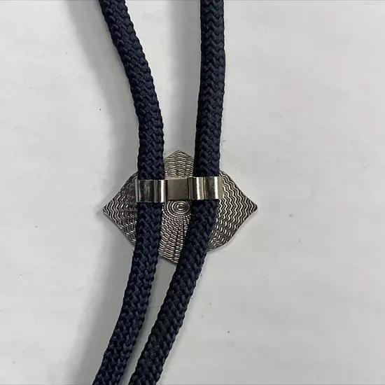 Vintage VFW Veterans of Foreign Wars Bolo Tie - Blue, Nylon, Meal Clip