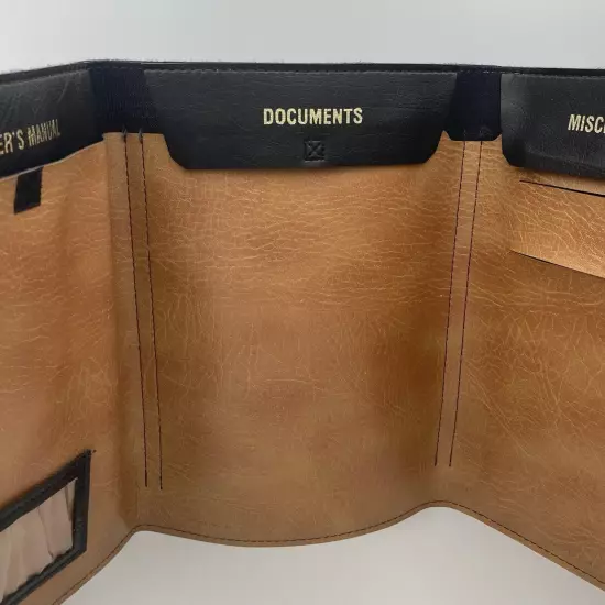 VTG SAAB Brown Black Faux Leather 8 X 11 Folding Glovebox Document Holder 1980s