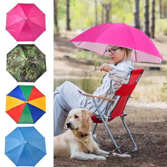 Umbrella HAT - Rain Sun Shade Sports Hiking Beach Fishing-Kids Adults Hands Free