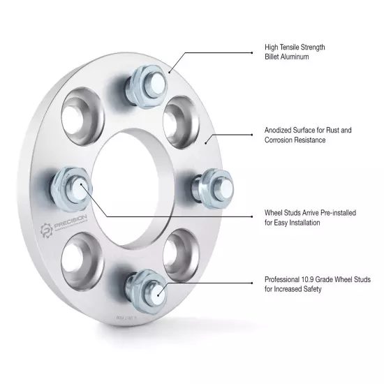 4pc 1.0" Golf Cart Wheel Spacers (4x4") for Yamaha metric 12x1.25 Studs YAM 1"