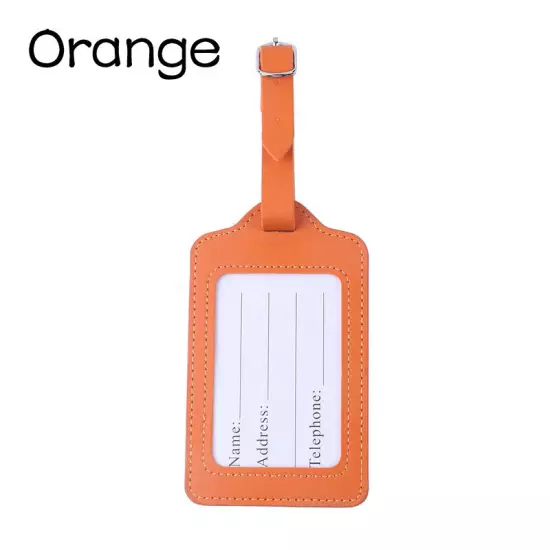 PU Luggage Tag Suitcase Bag Name Address ID Label Office DIY Work Card Supplies