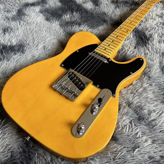 New caster yellow electric guitar with maple neck shipping quickly