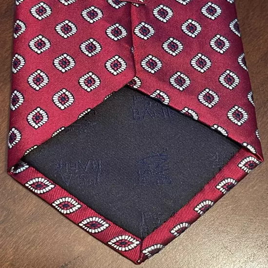 Jos. A. Bank Executive Collection Red Blue 100% Silk Mens Neck Tie Made In China