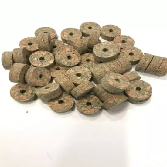 Cork Rings, Green Burl 36 - 1 1/4" X 1/2” X 1/4" Hole, Deep Green Color