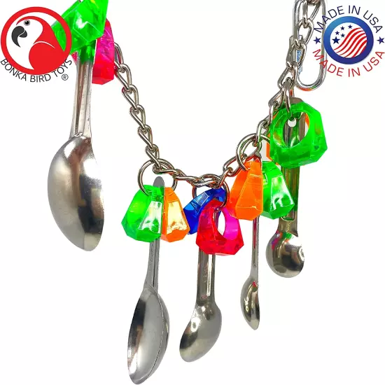 Bonka Bird Toys 1969 Spoon Delight Medium Large Parrot Bird Toy African Grey Par