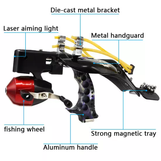 Pro Hunting Fishing Slingshot Powerful High Velocity Catapult Laser Shoot Set 