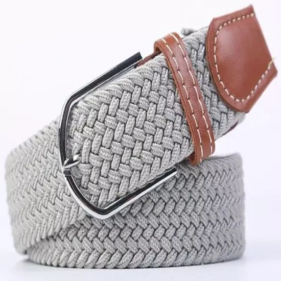 Mens Womens Belt Unisex Braided Elastic Stretch Fabric Enduring Woven Many Sizes