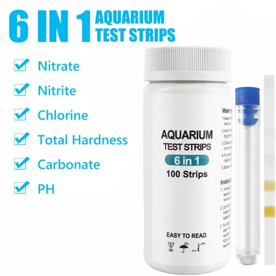 100/125Pc Aquarium Test Strips 5-17 in 1 Water Testing Kits with Test Tube Fresh