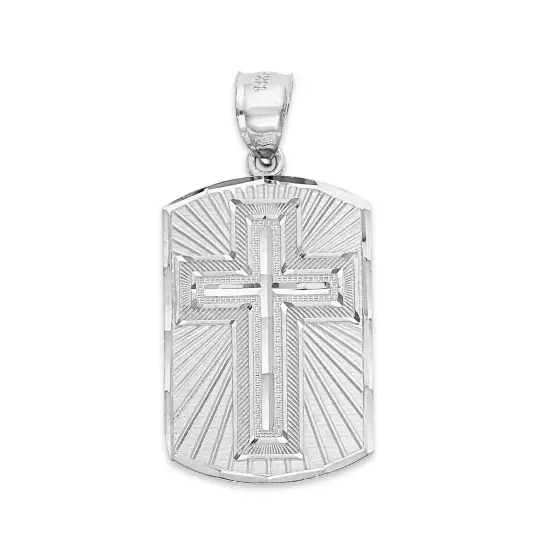 925 Sterling Silver Cross Medallion with Our Father Prayer written