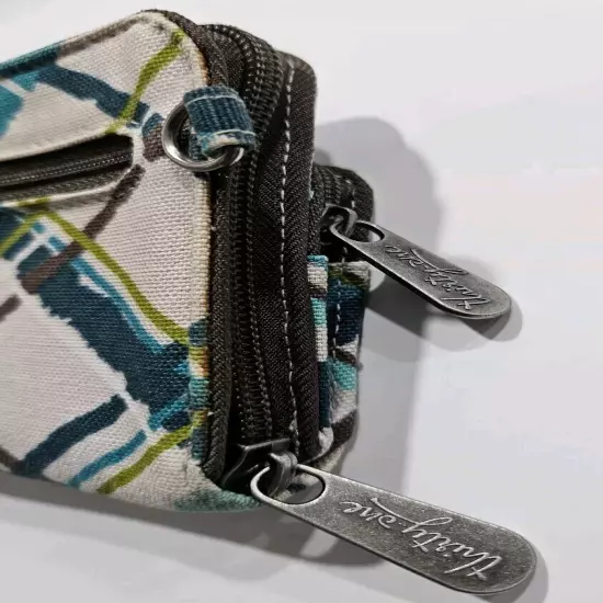 Thirty One Sea Plaid Zip Around Wallet