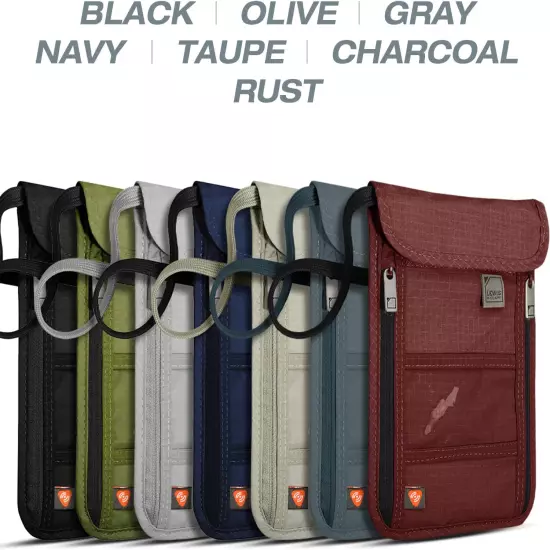 Lewis N. Clark RFID Blocking Stash Neck Wallet, Travel Pouch + Passport Holder f