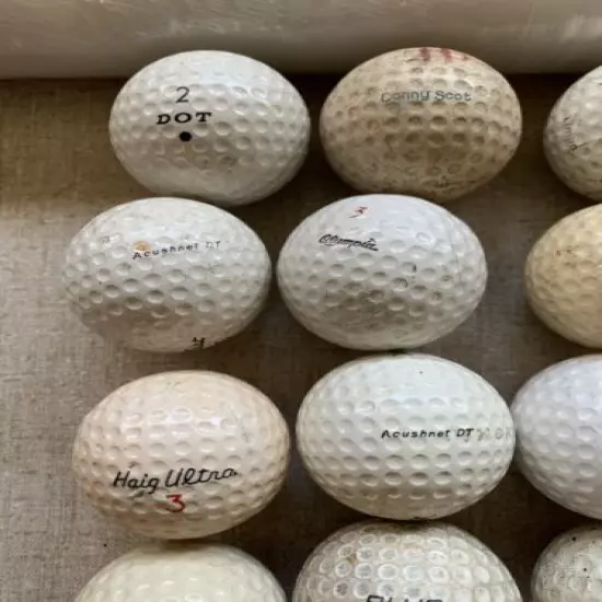 LOT of 16 Vintage Antique Golf Balls- Walker Cup, Julius Boros Canny Scot, Haig