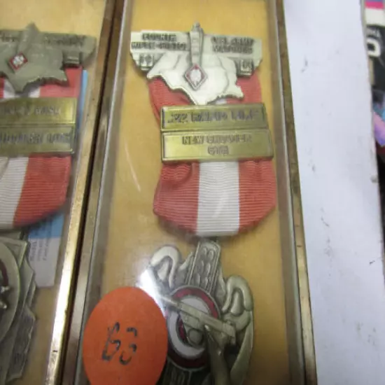 [BK104B3] 3 different 1963 shooting medal U.S. Army matches Texas new shooter