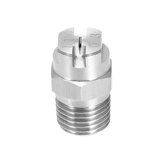 Flat Fan Spray Tip, 1/4BSPT Stainless Steel Nozzle, 110 Degree 1.1mm Orifice Dia